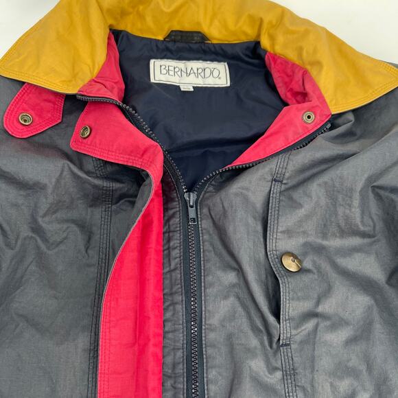 Vtg Bernardo Nautical Sailing Jacket Windbreaker Raincoat Medium Colorblock Navy - Picture 7 of 10